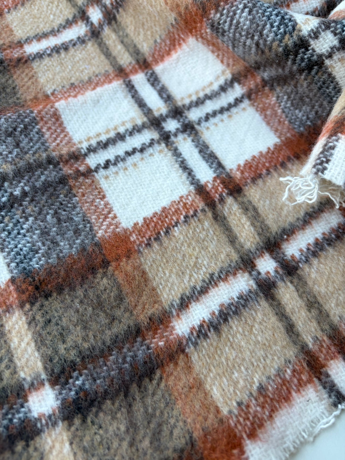 MOE 026 camel/black/ecru  checkered heavy cotton tweed Ch*nel style