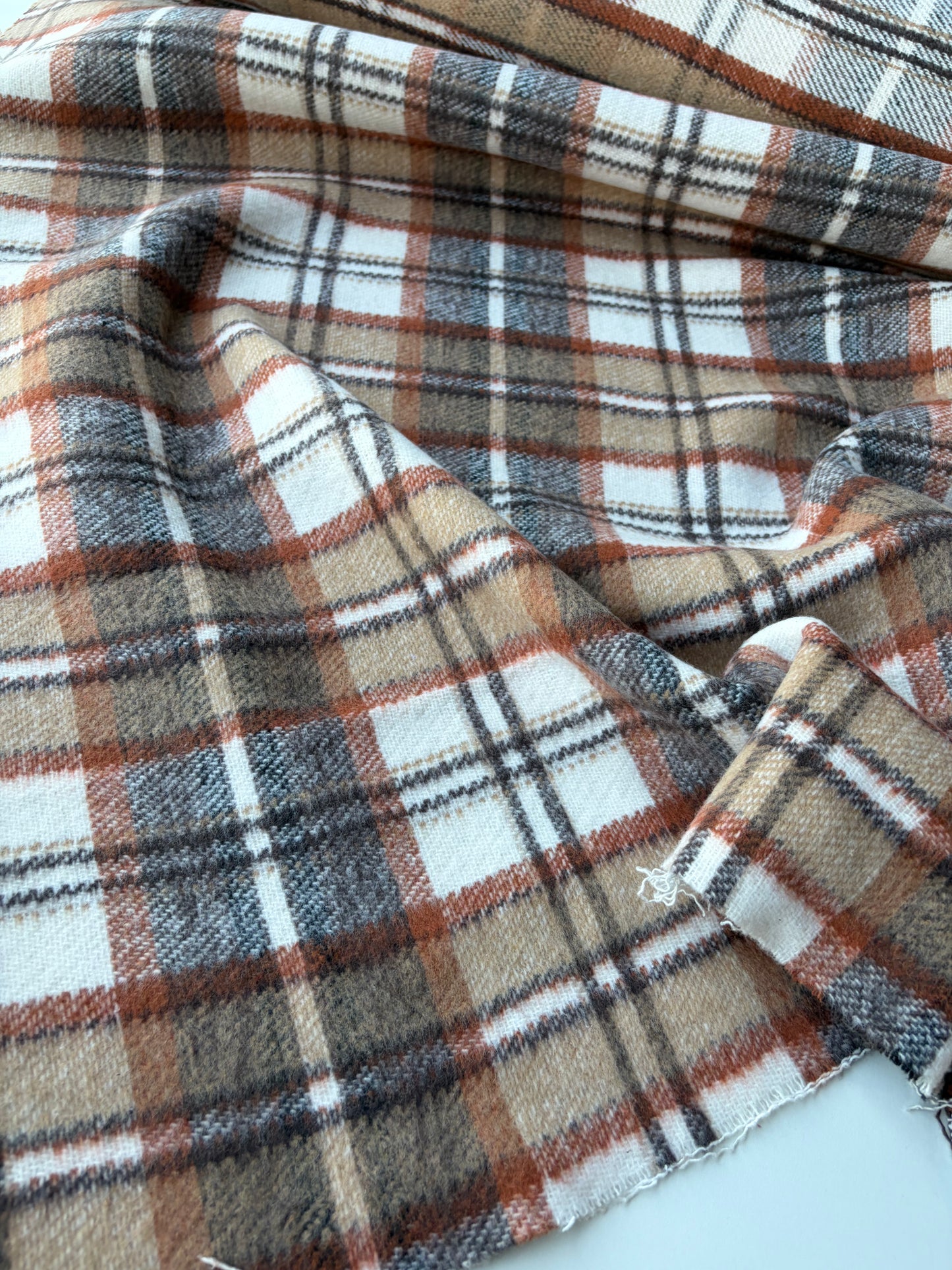 MOE 026 camel/black/ecru  checkered heavy cotton tweed Ch*nel style