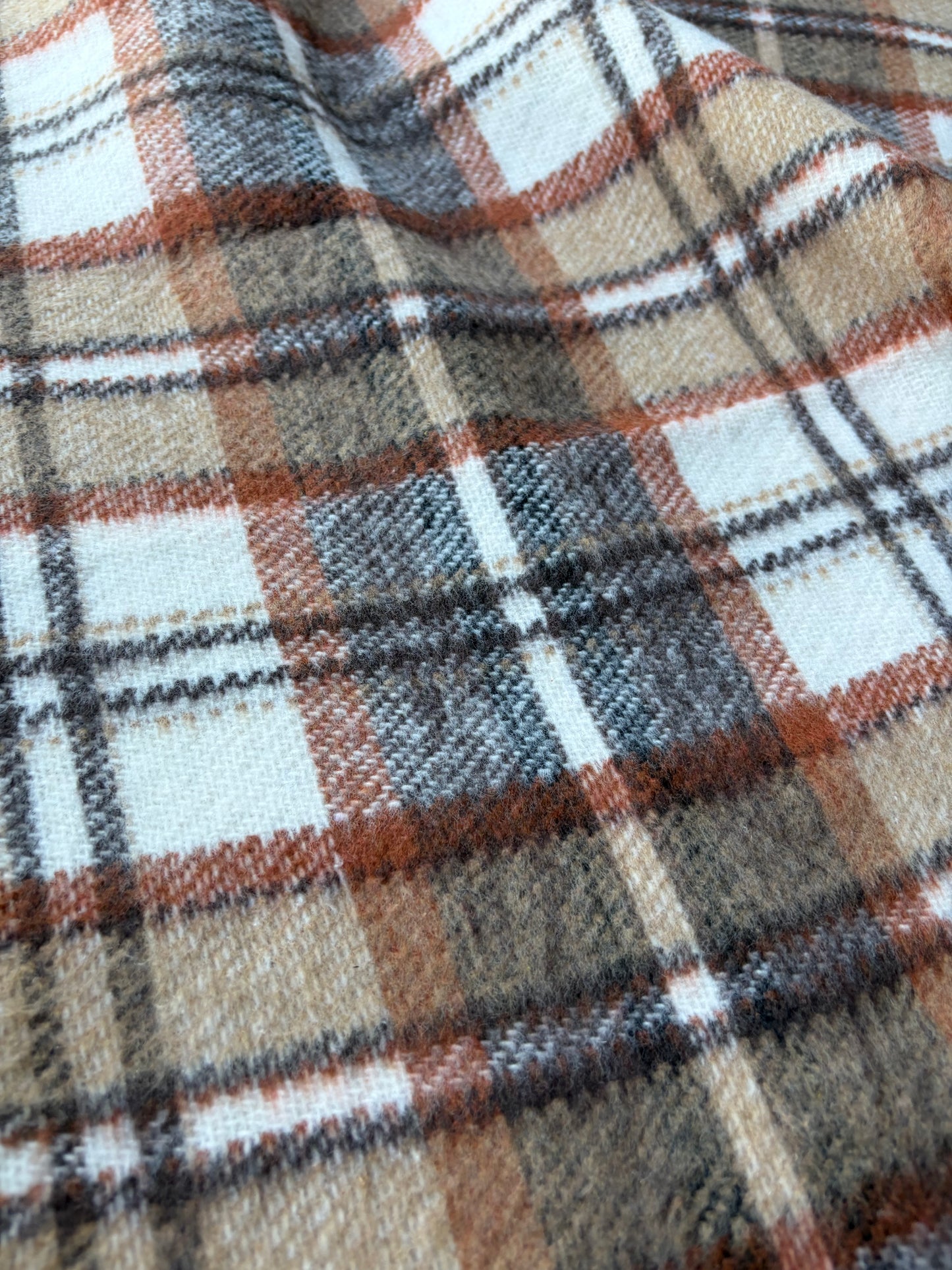 MOE 026 camel/black/ecru  checkered heavy cotton tweed Ch*nel style