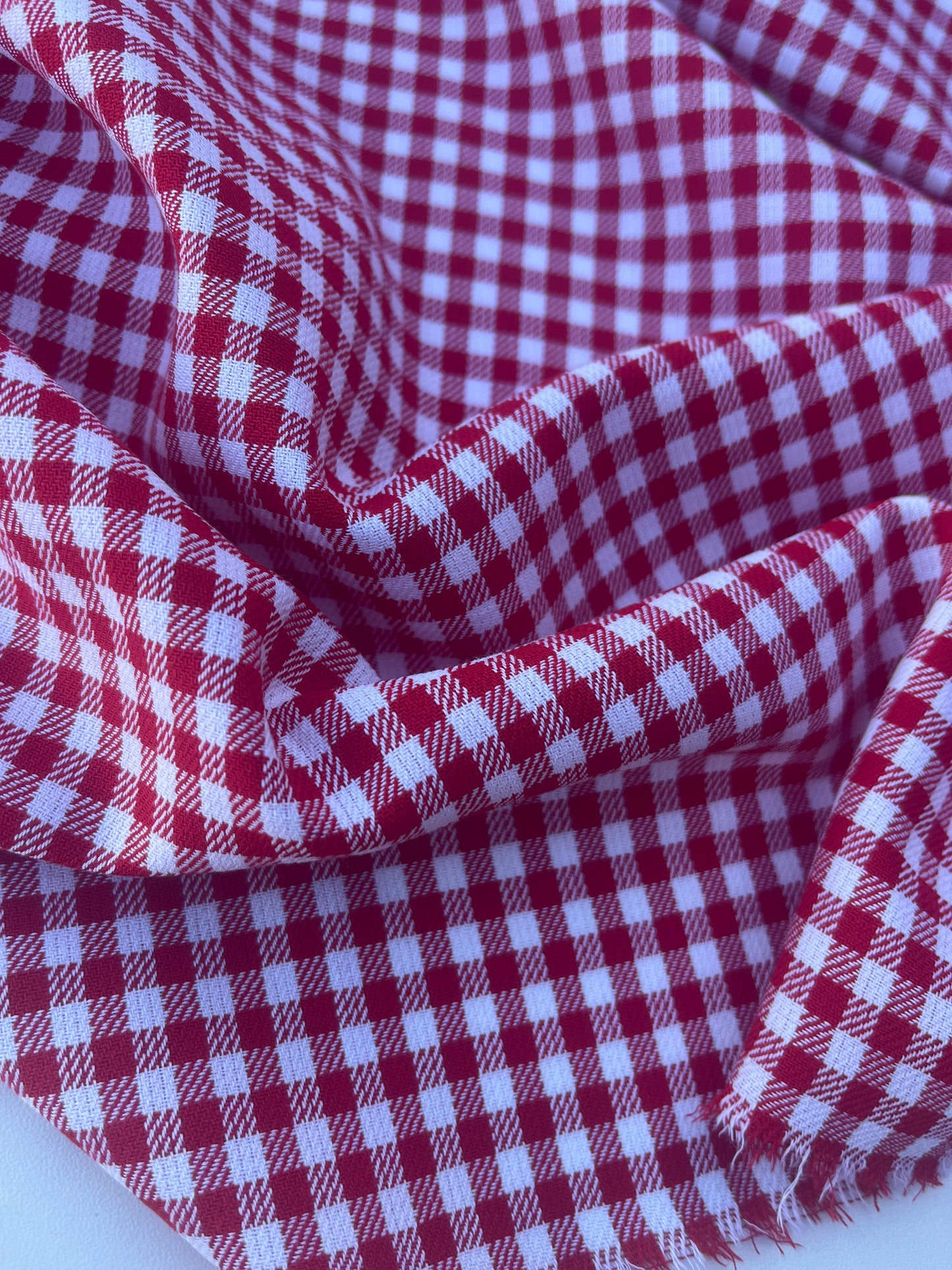 DONDP 1050 stretch vichy check red/white