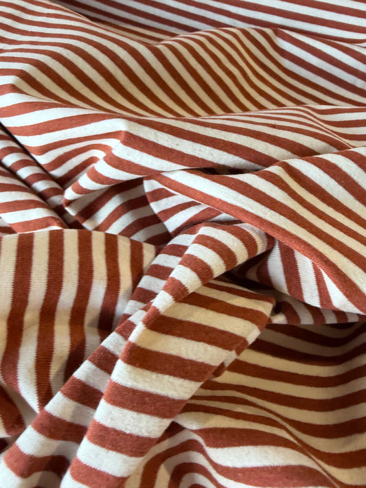 JOS 013 cotton jersey stripes cognac