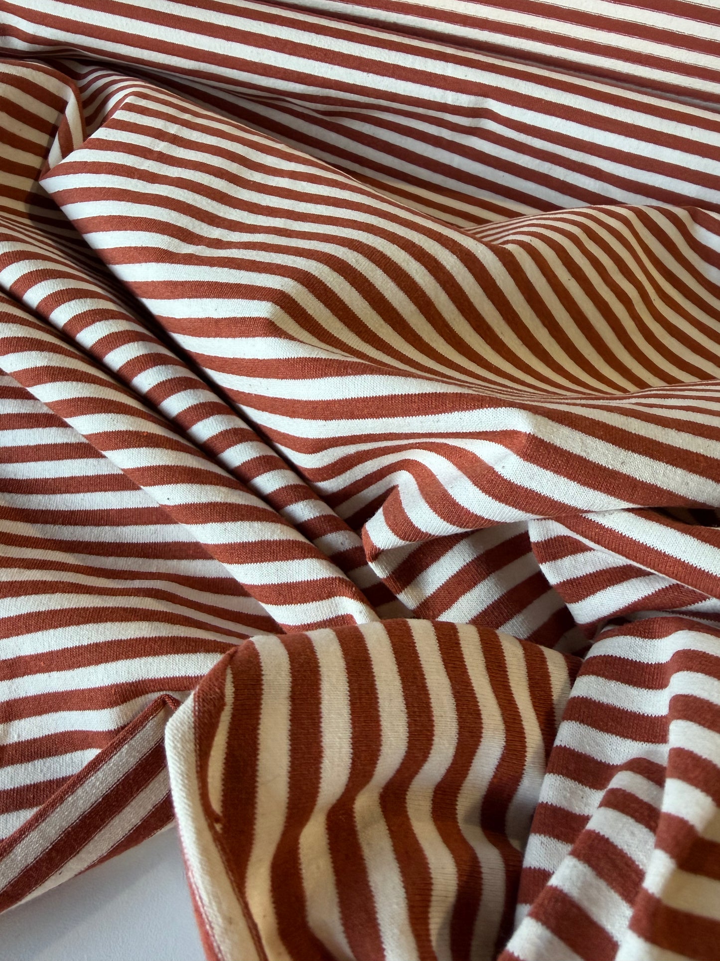 JOS 013 cotton jersey stripes cognac