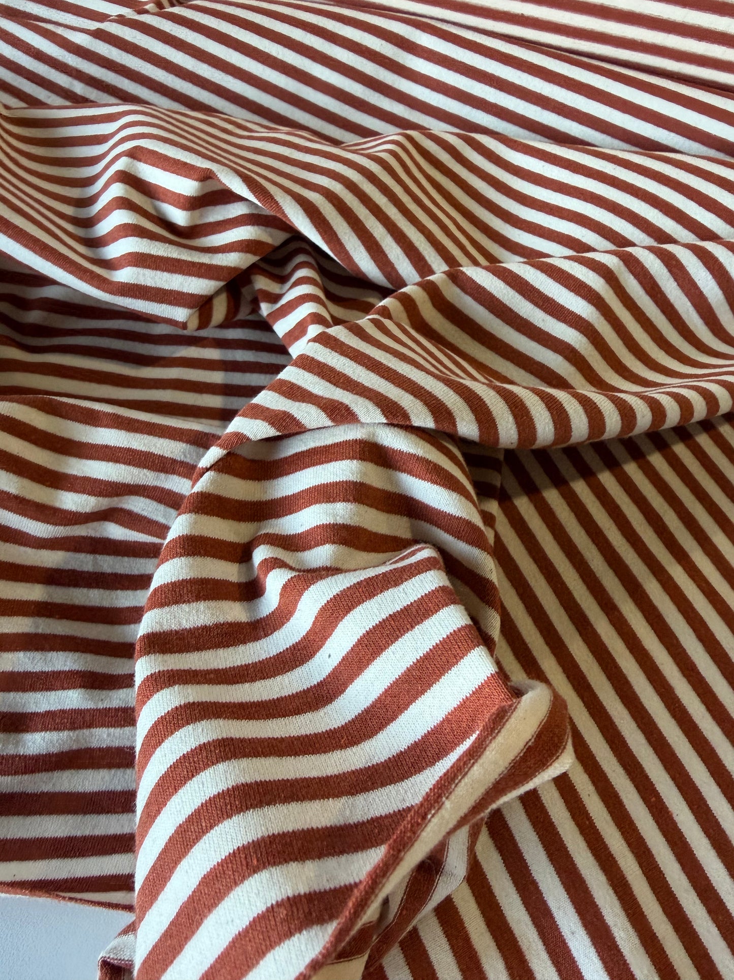 JOS 013 cotton jersey stripes cognac