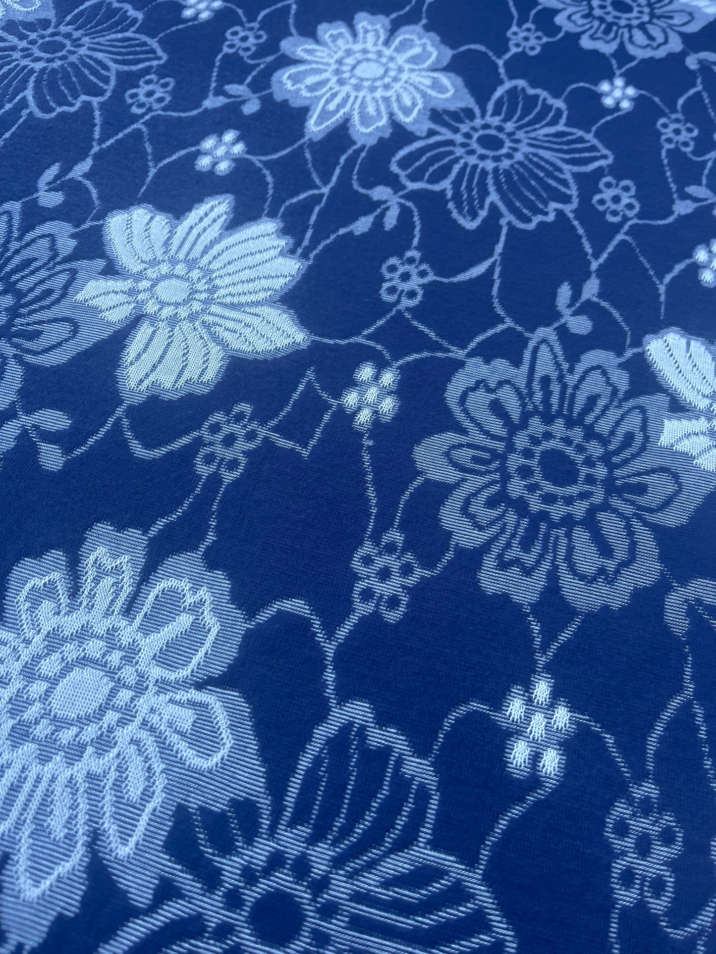 DONDP 1065 jersey jacquard navy flowers