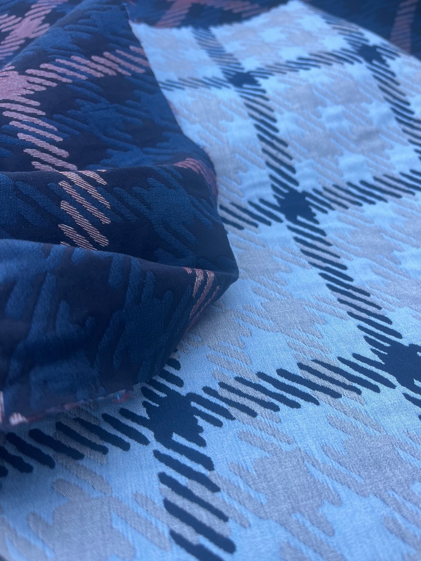 DONDP 1075 checkered double face jacquard stretch