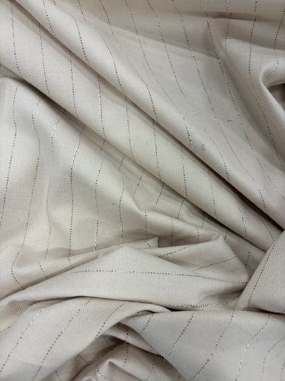 HAGRID 009 ecru striped stretch suiting fabric