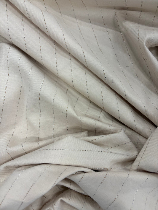 HAGRID 009 ecru striped stretch suiting fabric