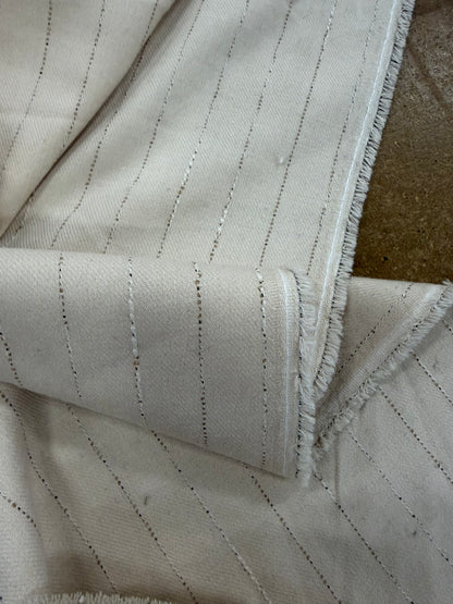 HAGRID 009 ecru striped stretch suiting fabric