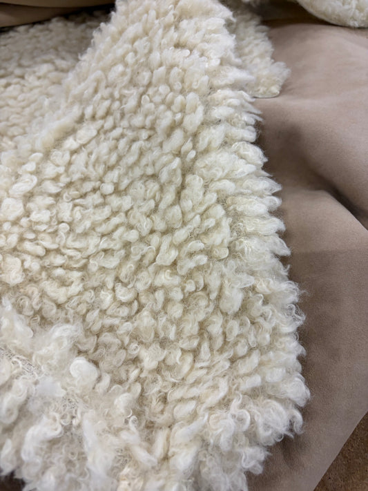 HAGRID 011 double face faux leather and faux fur  ecru