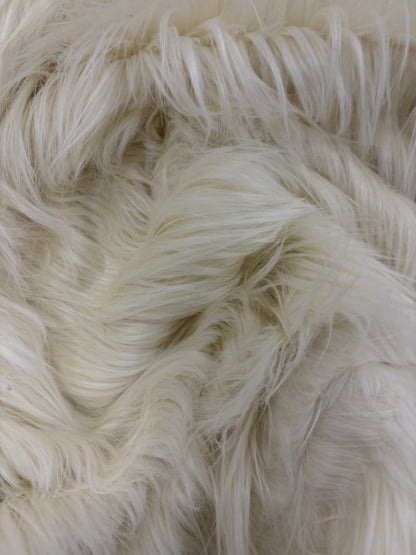 HAGRID 012 fake fur hairy woolen coat fabric ecru