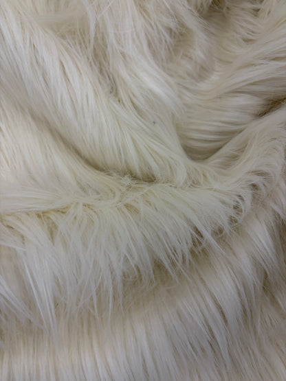 HAGRID 012 fake fur hairy woolen coat fabric ecru