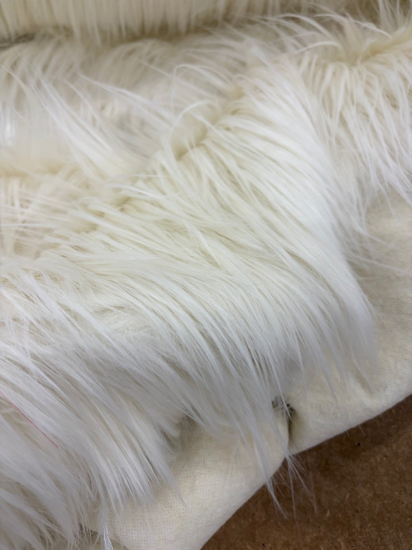 HAGRID 012 fake fur hairy woolen coat fabric ecru