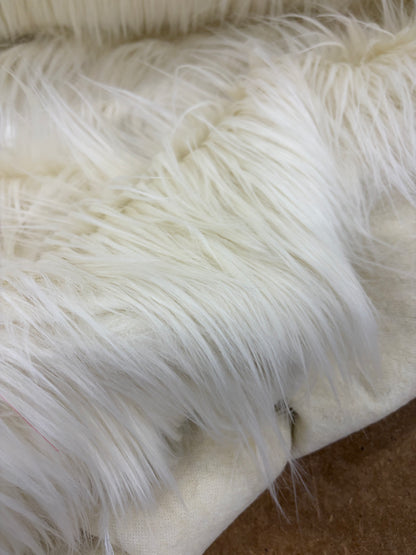 HAGRID 012 fake fur hairy woolen coat fabric ecru
