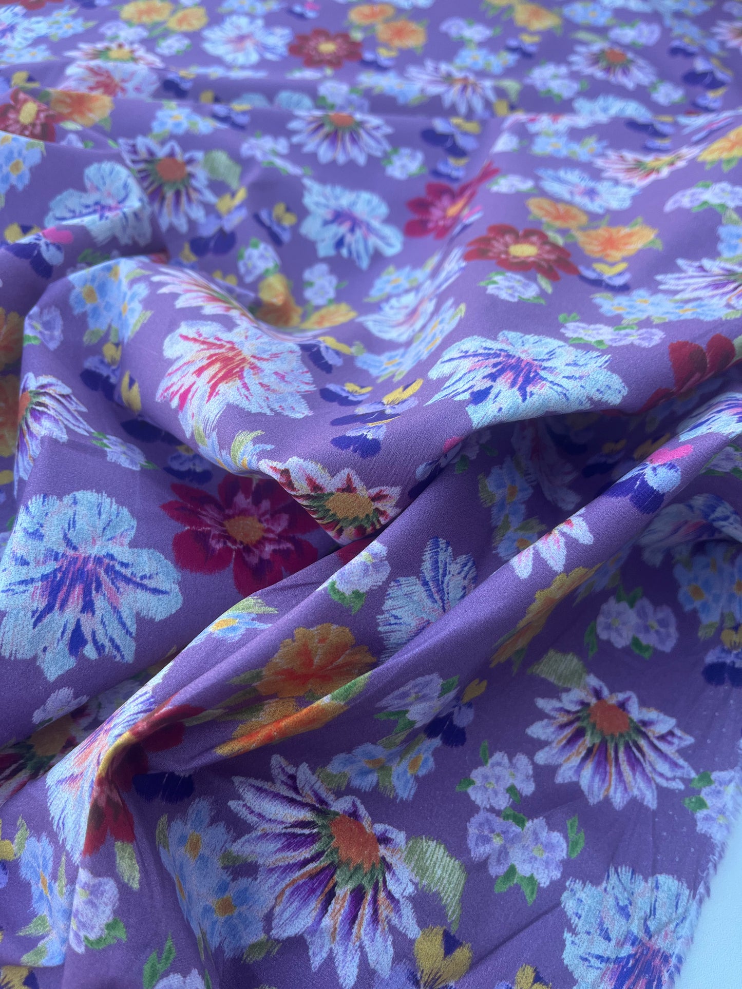FIORELLA 003 poplin stretch lilac flowerfield