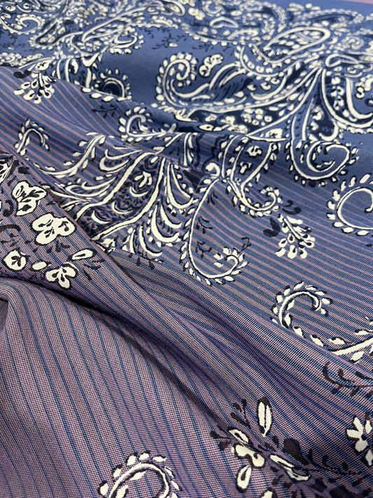 Torino 051 jacquard with repeat mauve/blue