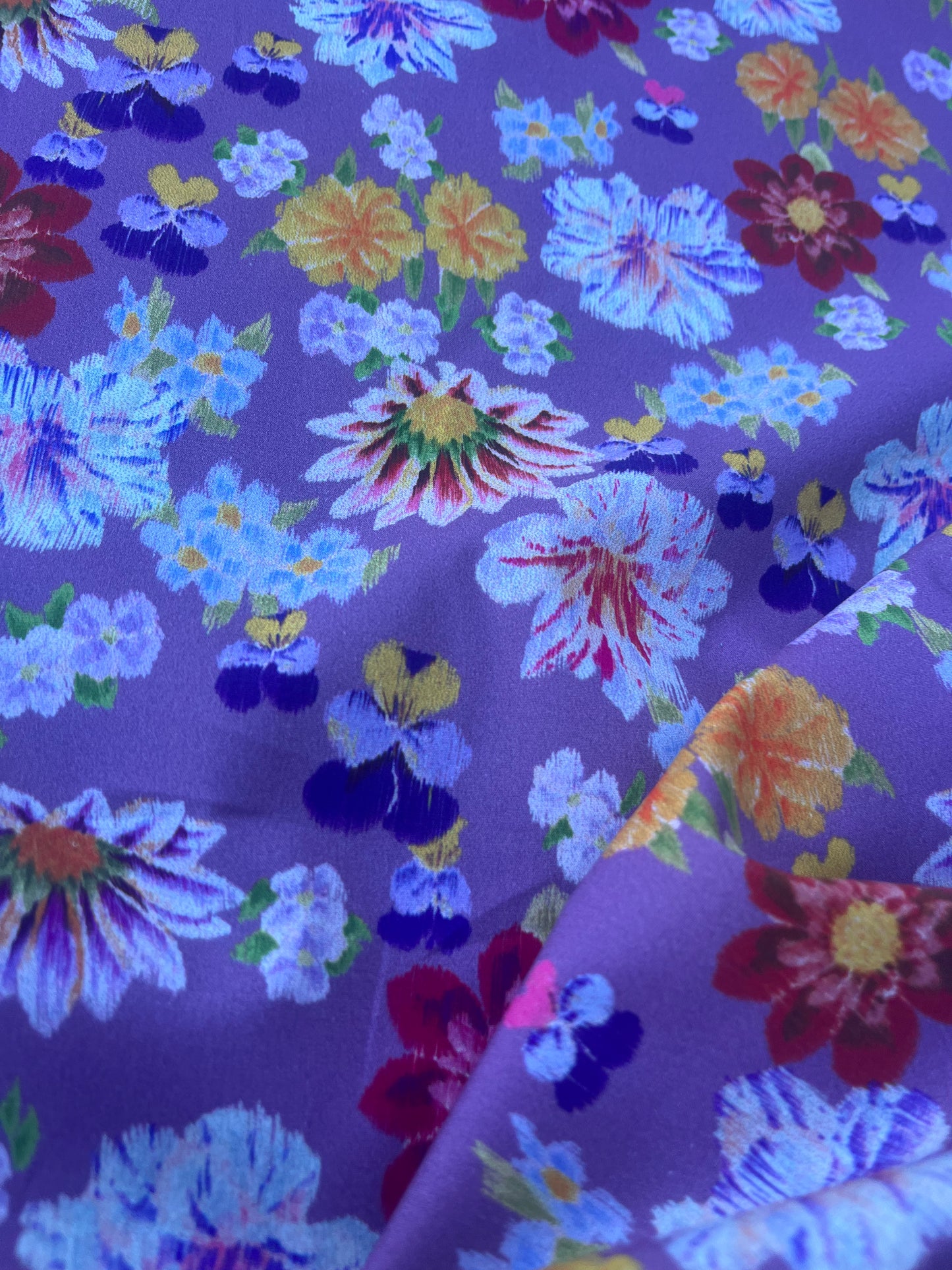 FIORELLA 003 poplin stretch lilac flowerfield
