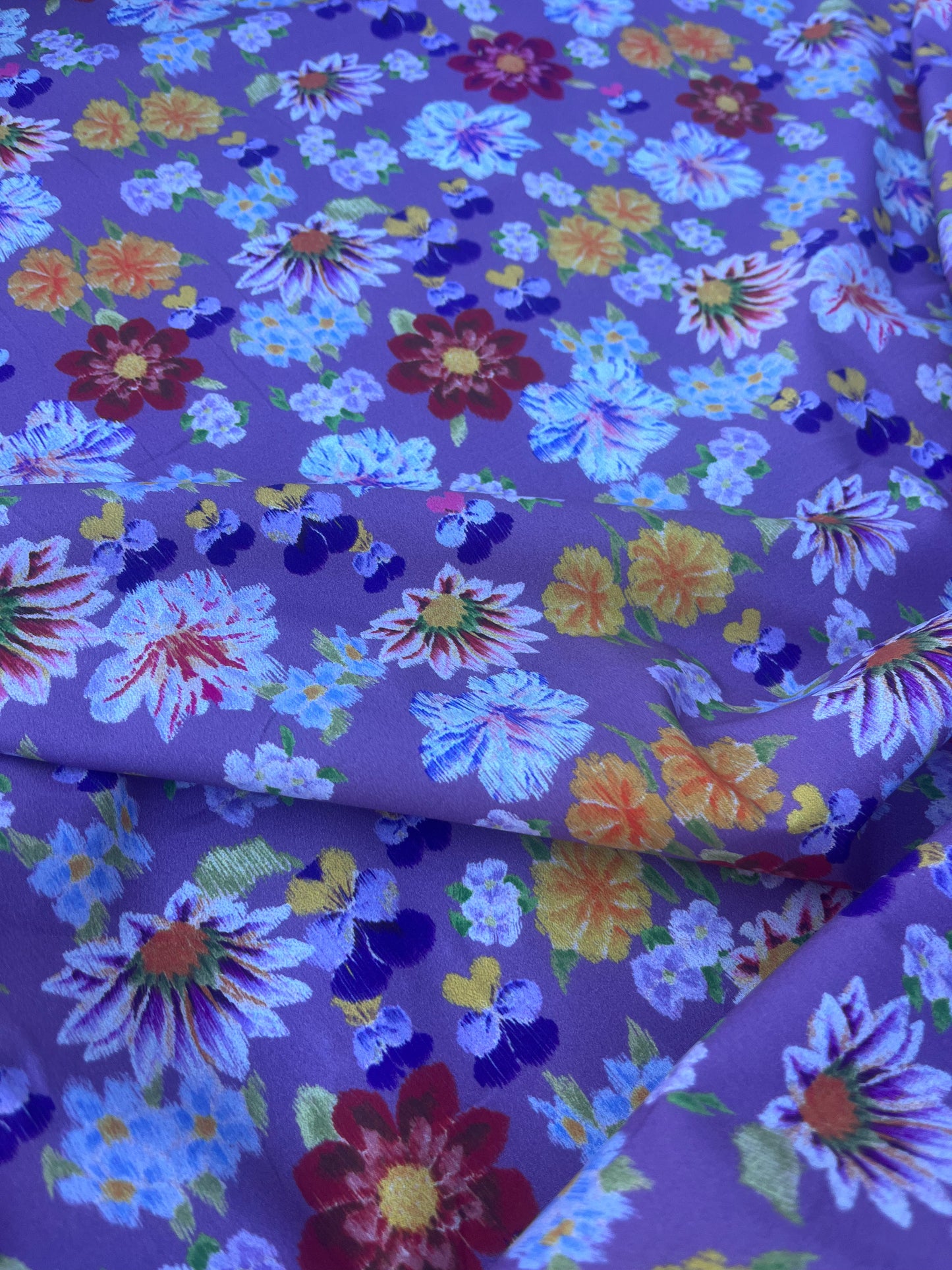FIORELLA 003 poplin stretch lilac flowerfield