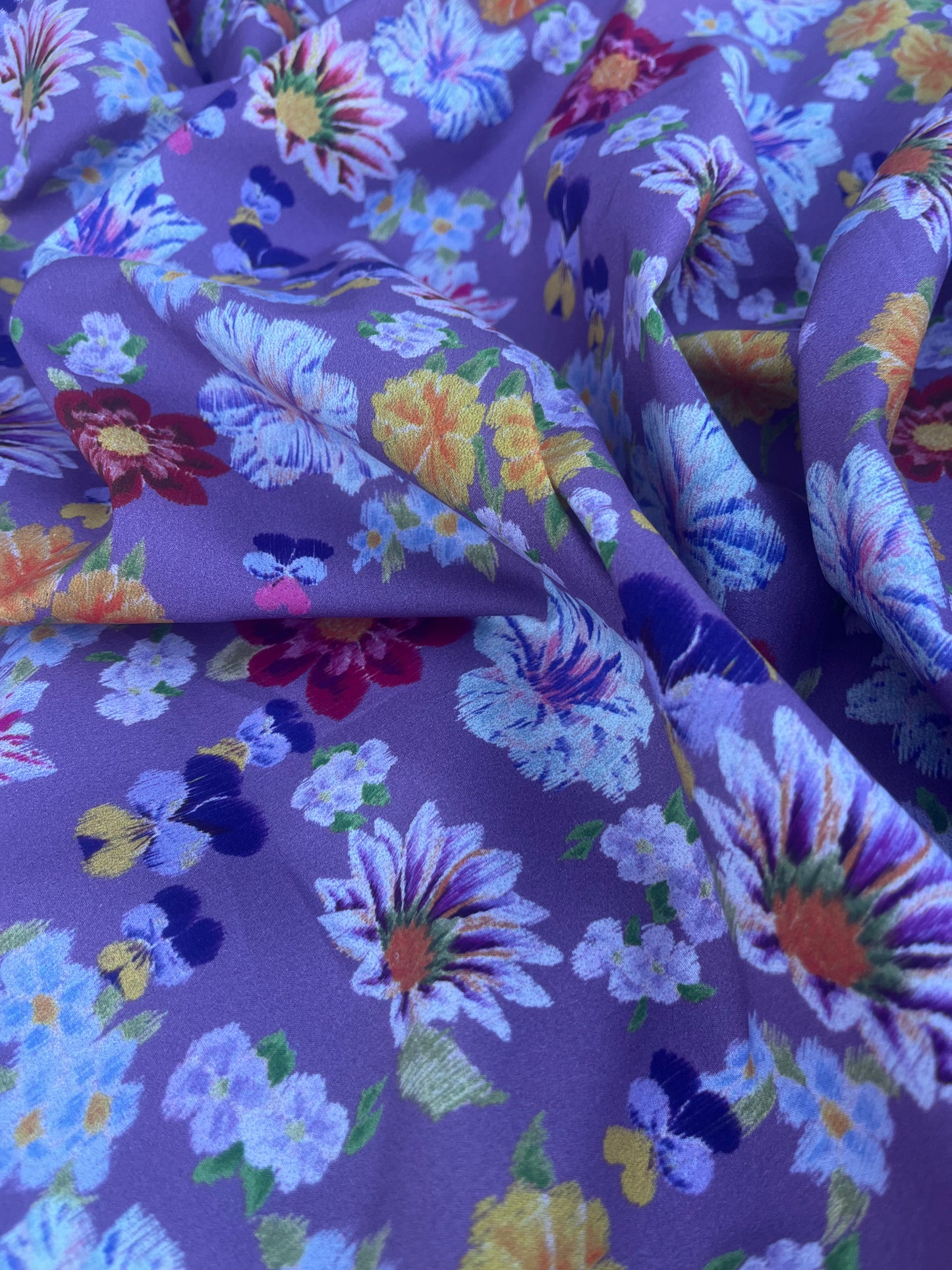 FIORELLA 003 poplin stretch lilac flowerfield