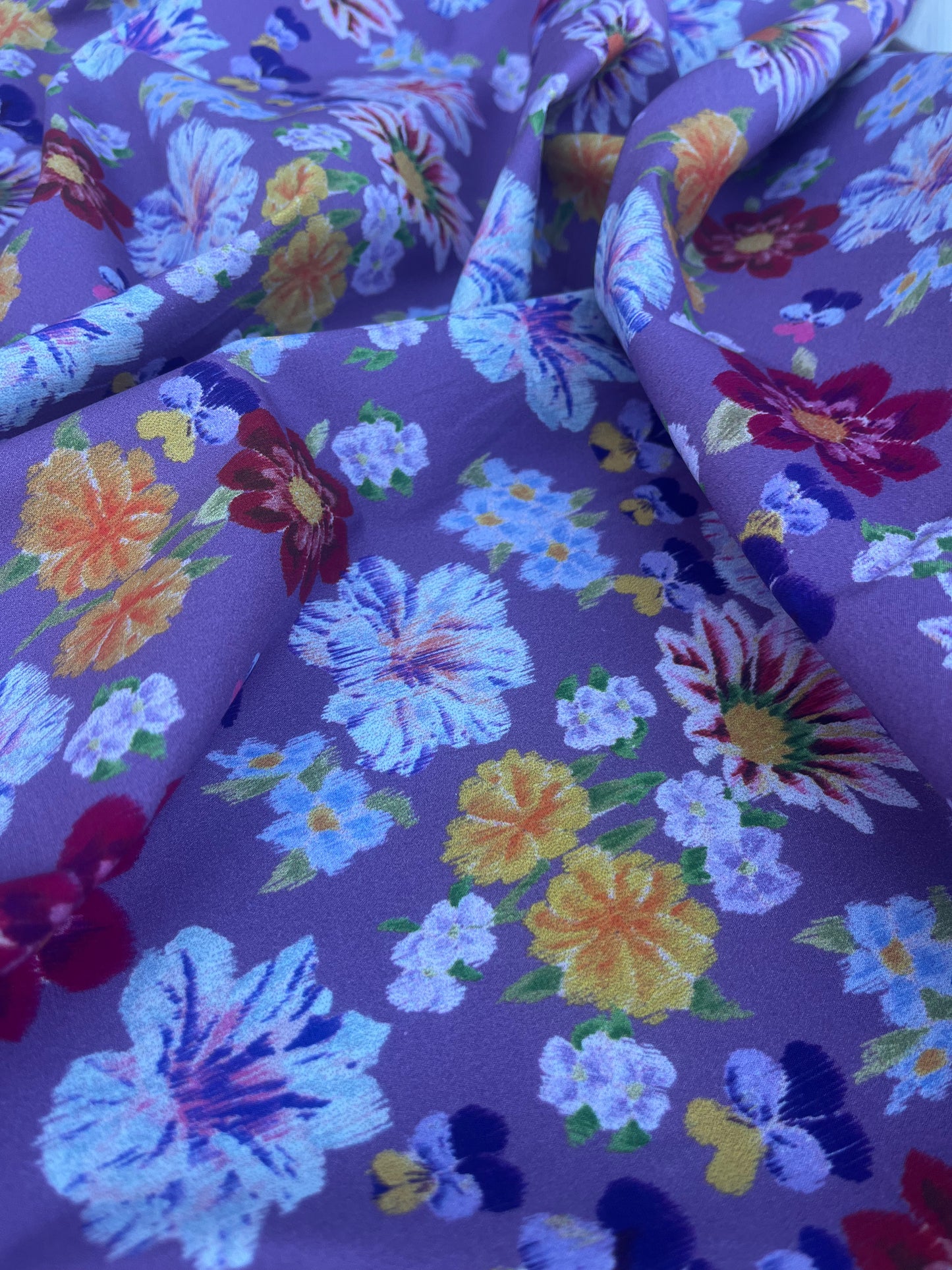 FIORELLA 003 poplin stretch lilac flowerfield