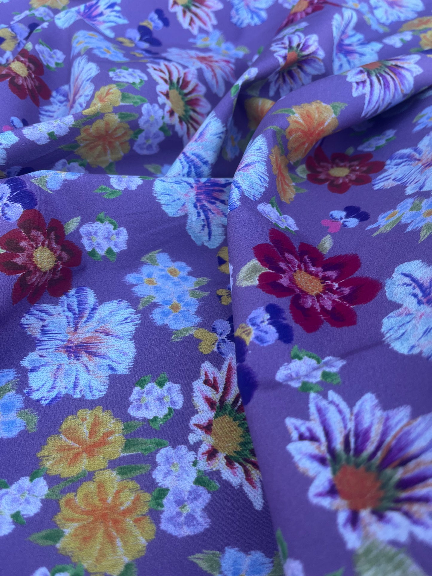 FIORELLA 003 poplin stretch lilac flowerfield