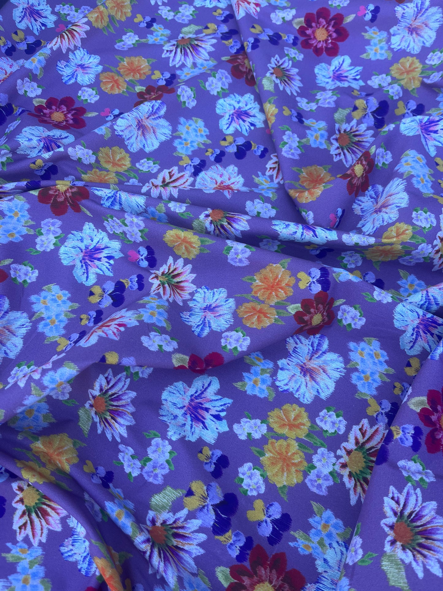 FIORELLA 003 poplin stretch lilac flowerfield