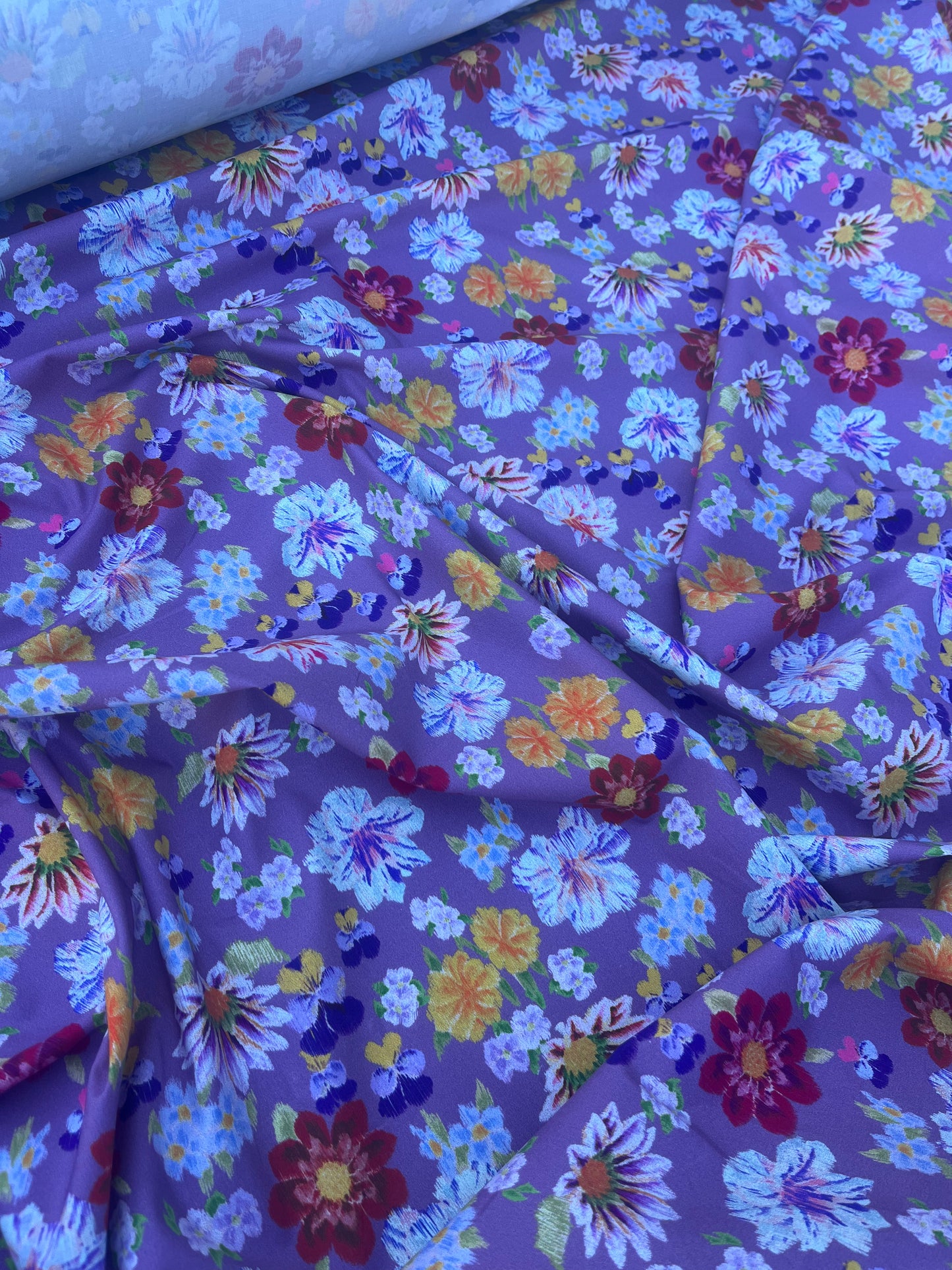 FIORELLA 003 poplin stretch lilac flowerfield