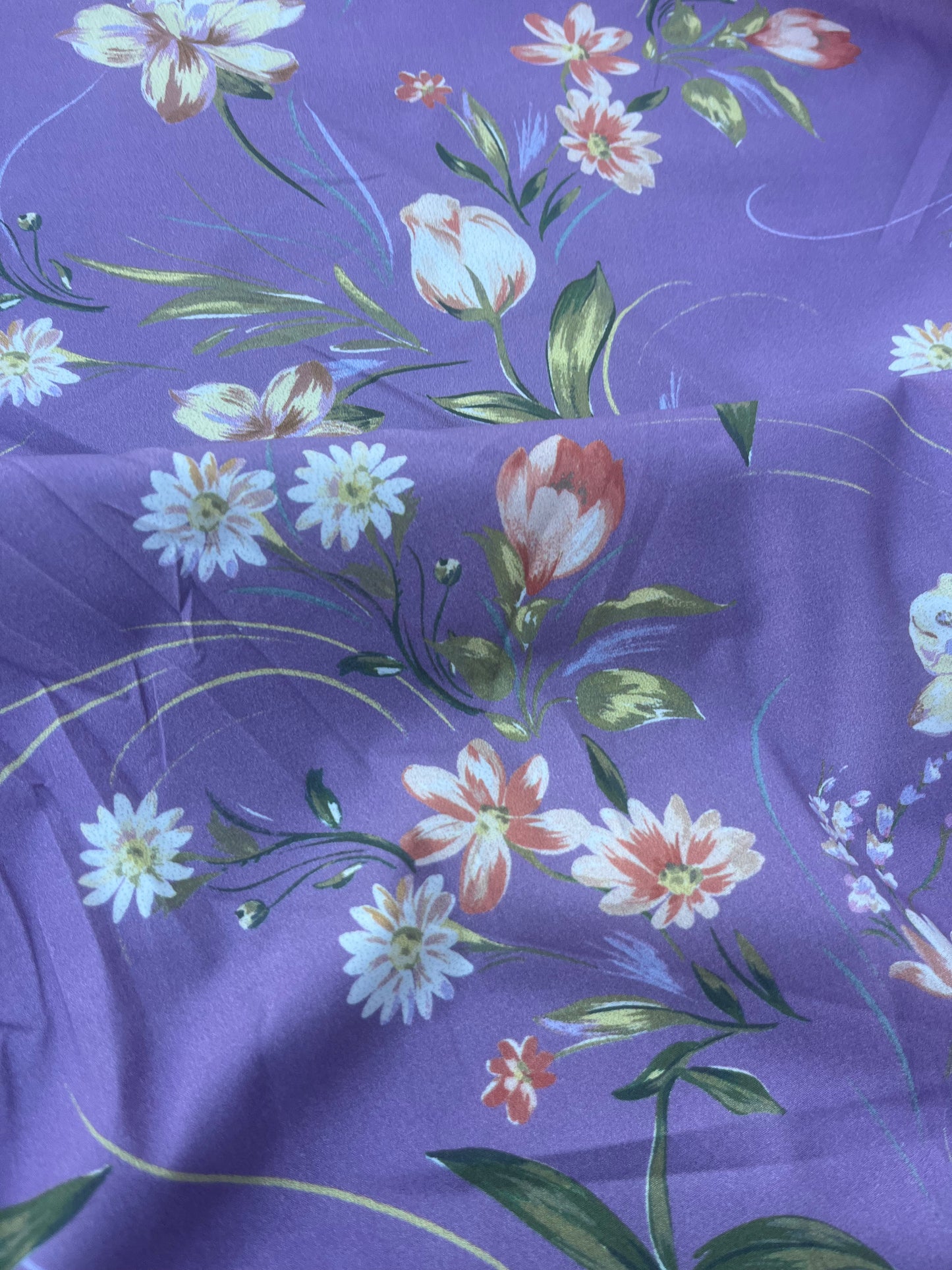 FIORELLA 004 poplin stretch lilac wild flowers
