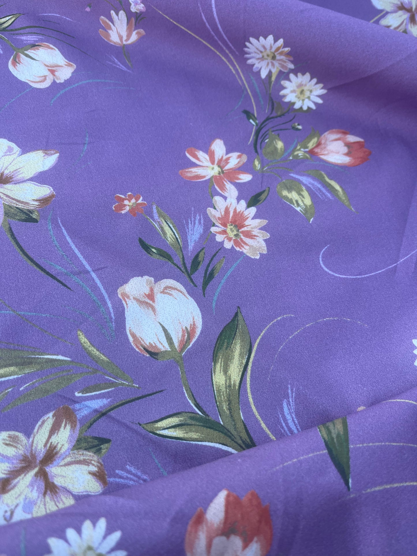 FIORELLA 004 poplin stretch lilac wild flowers