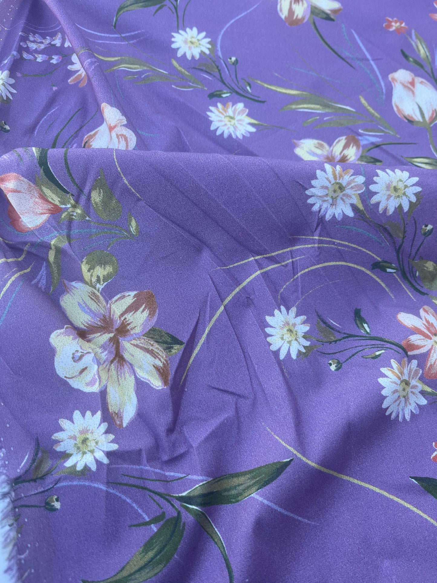 FIORELLA 004 poplin stretch lilac wild flowers