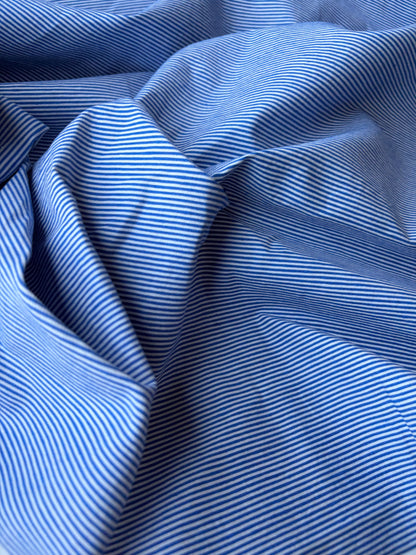 PC MOE 036 cobalt/white cotton pinstripe