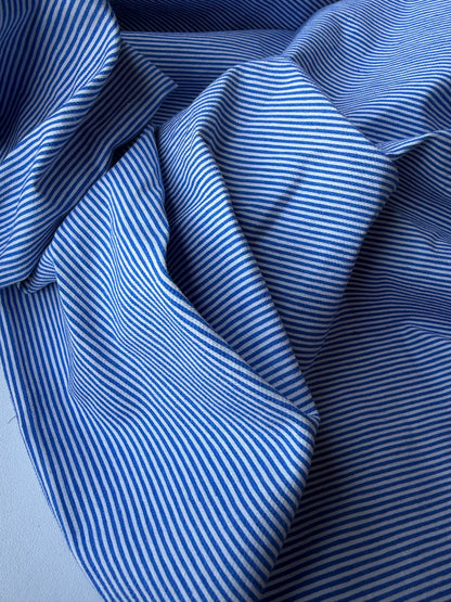 PC MOE 036 cobalt/white cotton pinstripe