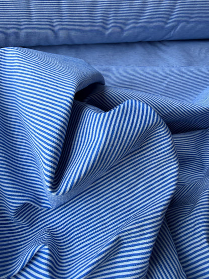 PC MOE 036 cobalt/white cotton pinstripe
