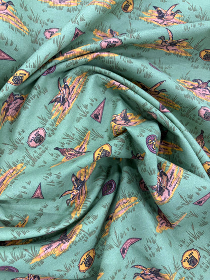 HAGRID 017 khaky printed  cotton bachette