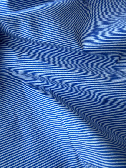 PC MOE 036 cobalt/white cotton pinstripe