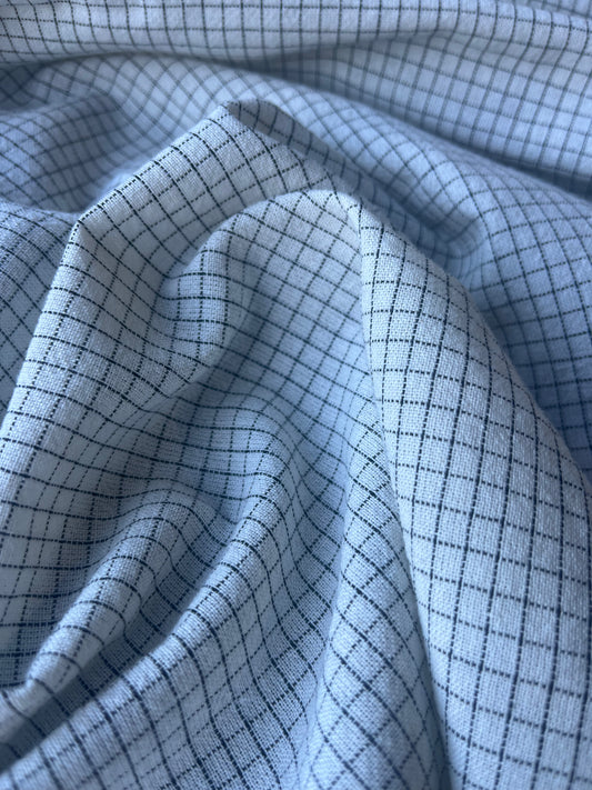 Alessandro 027 cotton linen ecru check