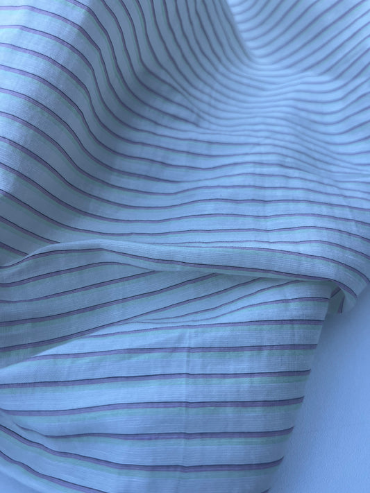 FIORELLA 006 cotton shirting stripes white/pink/fluo green