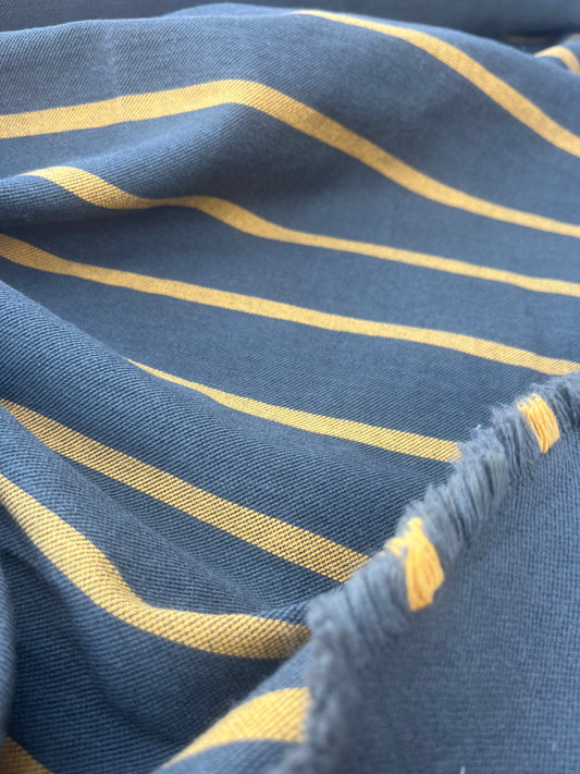 FIORELLA 008 heavy cotton stripes khaky/warm yellow