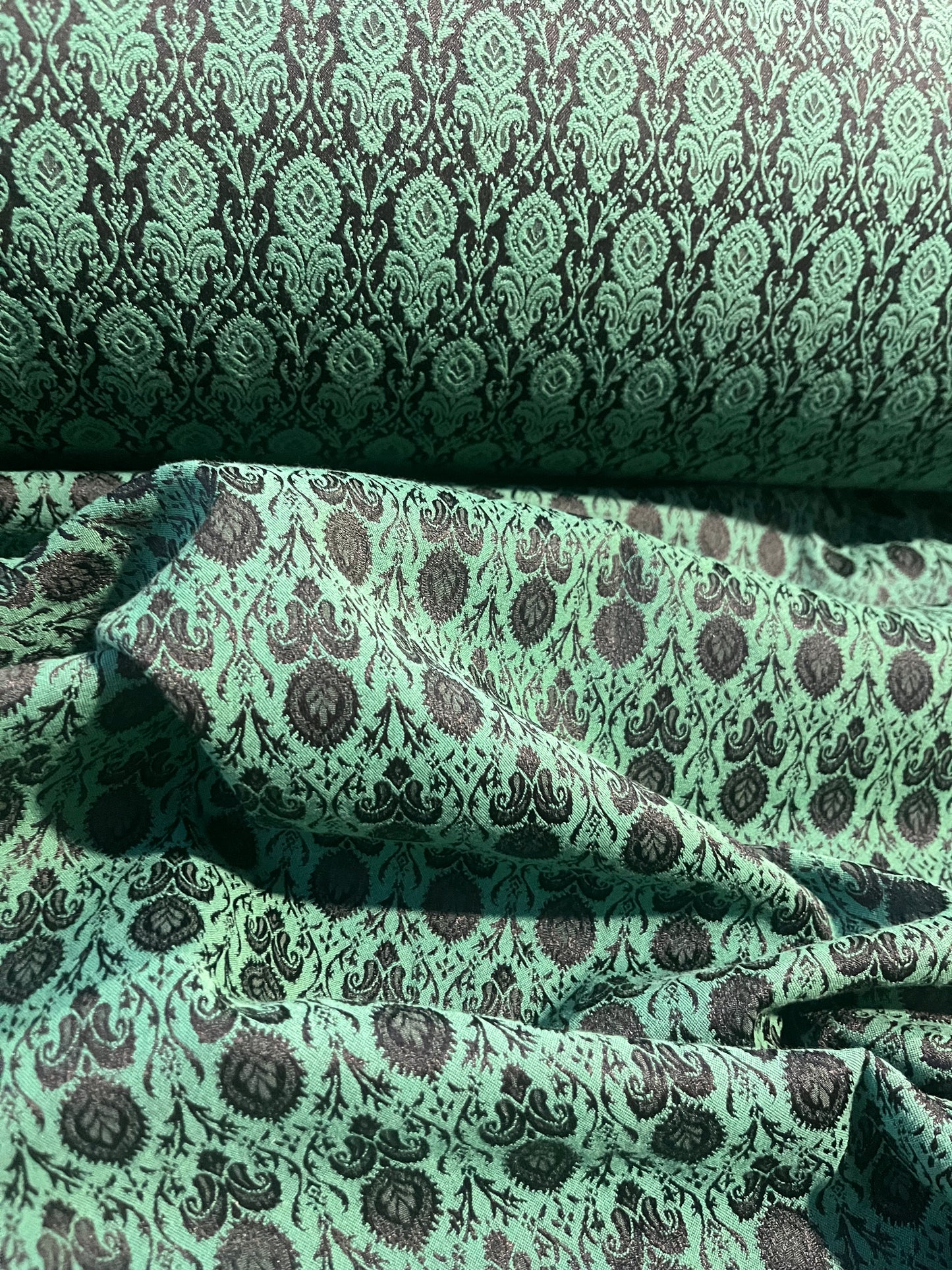 BRIAN 025 cotton stretch jacquard green flower
