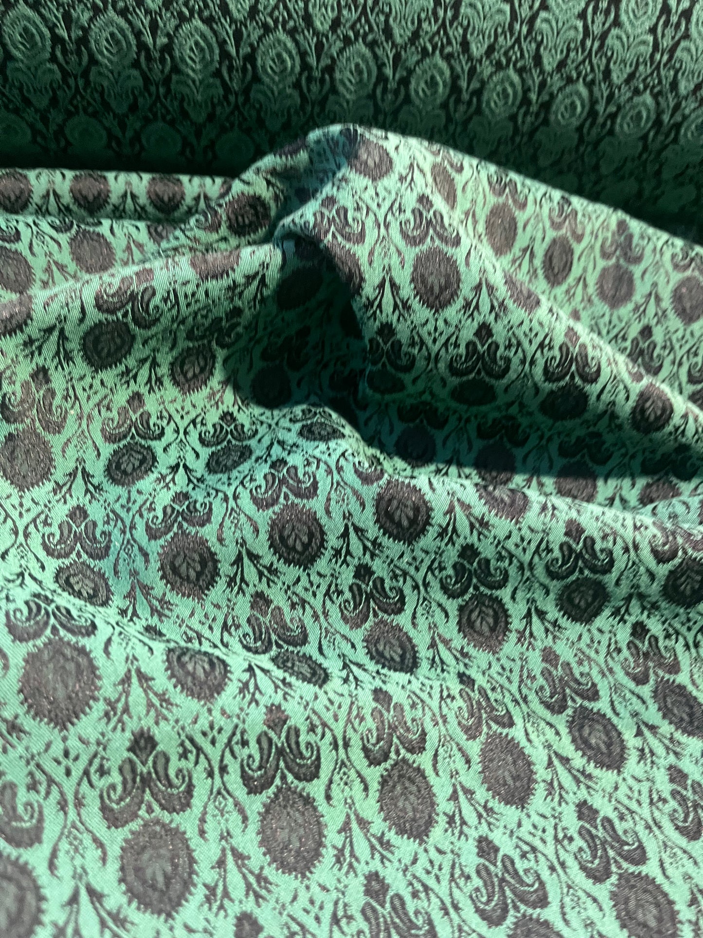 BRIAN 025 cotton stretch jacquard green flower