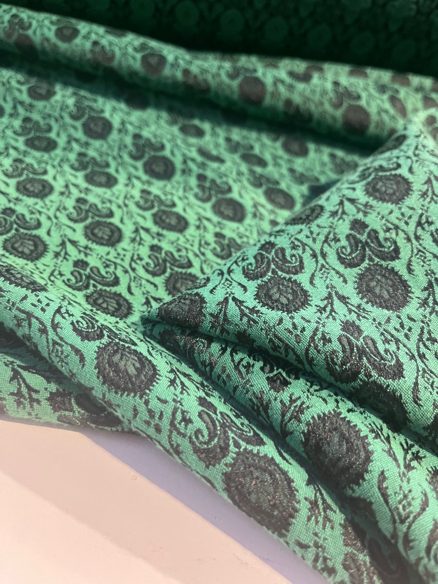 BRIAN 025 cotton stretch jacquard green flower