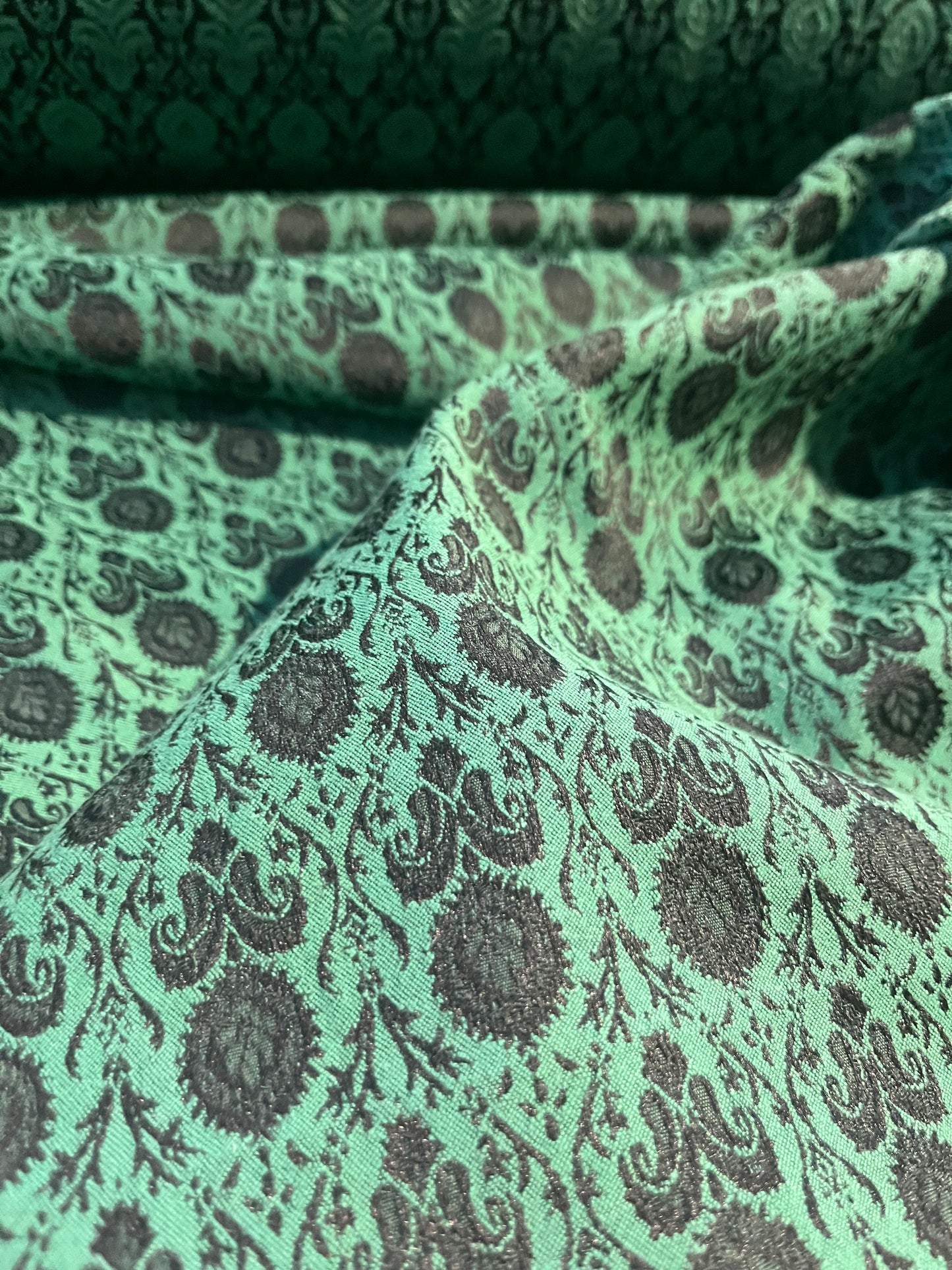 BRIAN 025 cotton stretch jacquard green flower