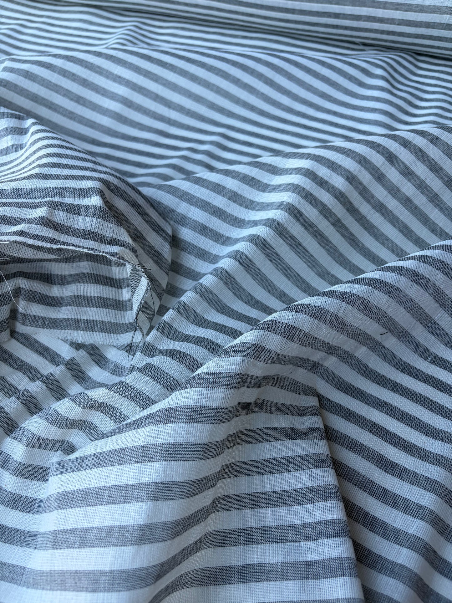 JOS 031 cotton linen stripes black/naturel