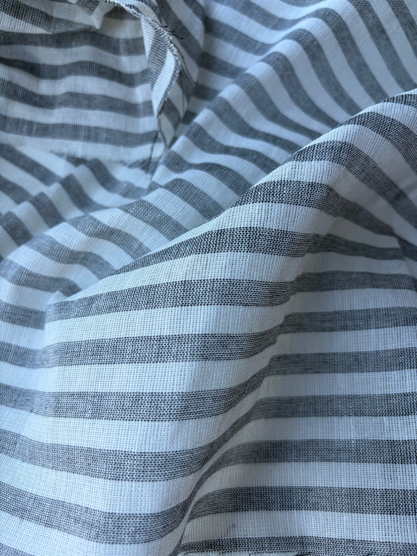 JOS 031 cotton linen stripes black/naturel
