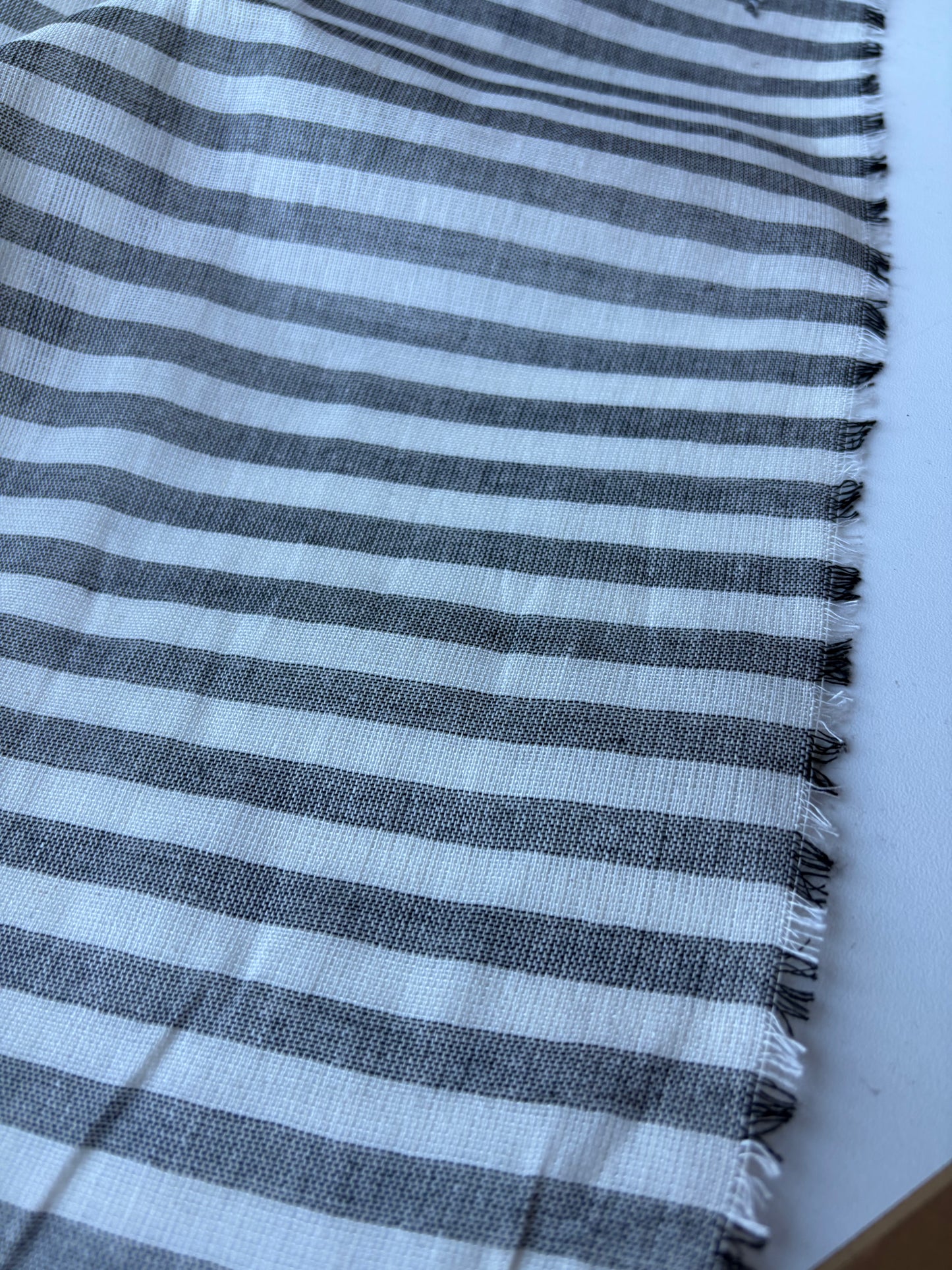 JOS 031 cotton linen stripes black/naturel