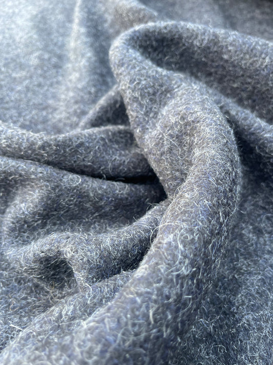 WOOLY 008  wool mohair coat fabric grey anthracite