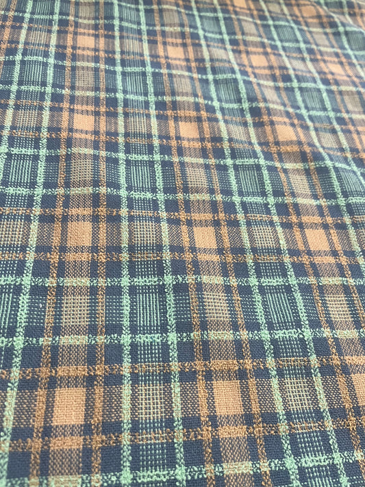 BRIAN 029 cotton check sand/emerald