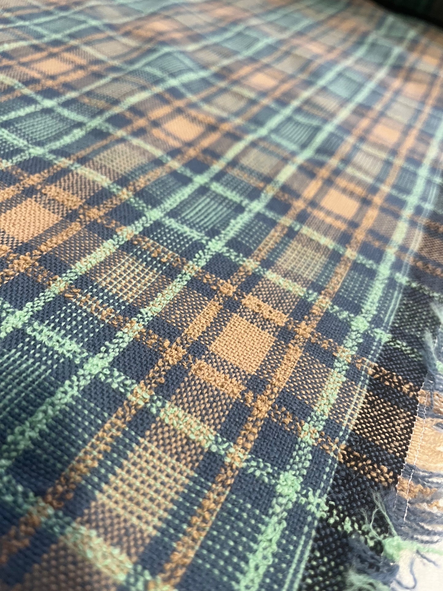 BRIAN 029 cotton check sand/emerald