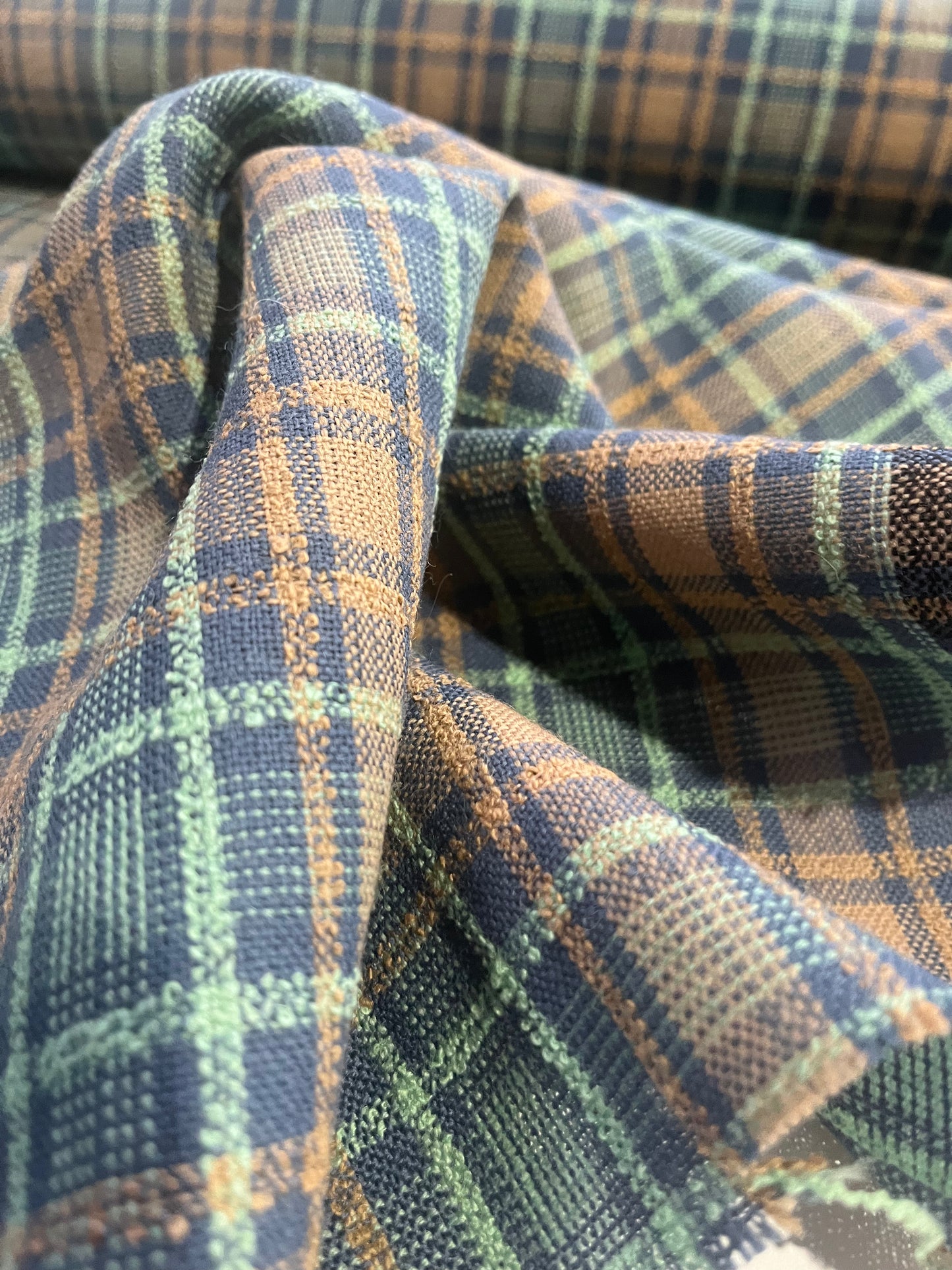 BRIAN 029 cotton check sand/emerald