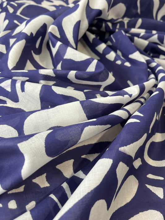 B01 ND 008 cotton voile with bicolor print