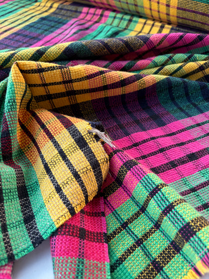 PC MOE 049 fuchsia/yellow/green checkered heavy cotton